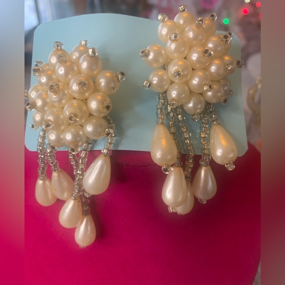 Faux pearl earrings